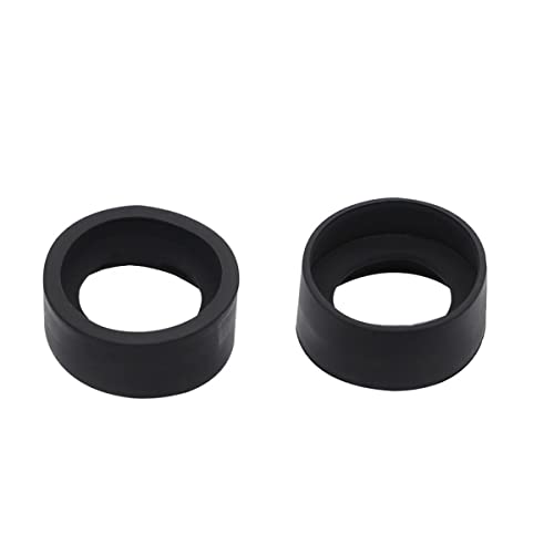 顕微鏡キット 2 個ソフトラバー接眼レンズアイシールド 32-33 ミリメートル黒アイガードカップ接眼レンズカバー三眼双眼実体顕微鏡 顕微鏡レンズアダプター(2pcs Diameter 33mm)