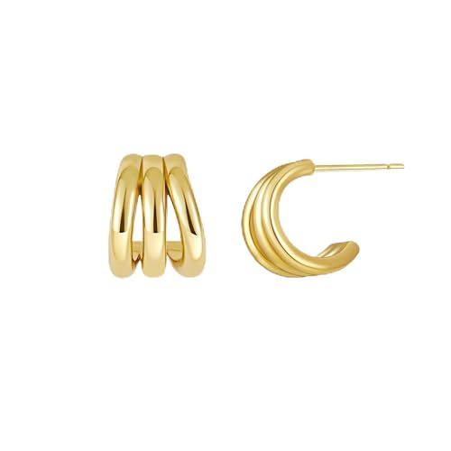 Image of SHERLOVE Chunky Knot Gold Earrings Women Statement Drop Dangle Earrings | 14K Gold Plated Hypoallergenic Lightweight,Trendy Dainty Elegant Cute,Women Gold Jewelry Fashion Accessories Gifts