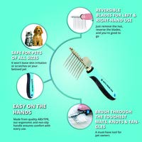Vets Pride USA Dematting Comb for Dogs and Cats - Stainless Steel Tool for Tangles, Knots, and Matted Hair - Reversible… - Image 8