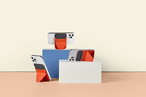 Image of MOFT MagSafe Wallet Stand for iPhone14 /13 /12 Series Enhanced Magnetic Strength MagSafe Compatible Phone Stand with 3 Viewing Angles (Orange)