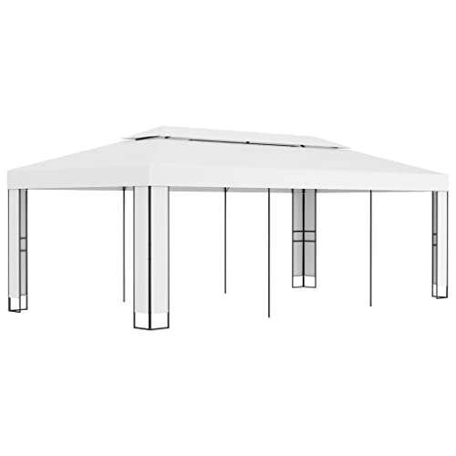 Vidaxl Gazebo Con Tetto Doppio 3 X 6 M Bianco
