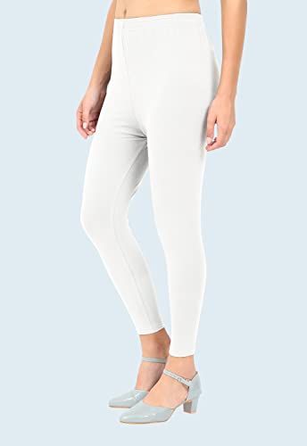 Image of POPOLO Women's Super Soft Ankle Length Cotton Lycra Solid Stretchable Legging