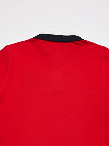 Tommy Hilfiger Boys Short Sleeve Premium Pique Polo Shirt, Button Closure, Soft & Comfortable