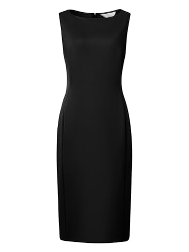 Women's Sleeveless Sheath Dress Boat Neck Casual Office Pencil Dresses