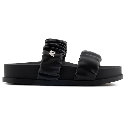 Armani Exchange womens Padded Sandal With Ruched Thick Straps Over the Foot3