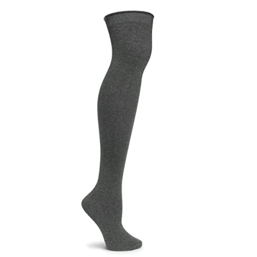 Image of Ozone Pima Cotton Roll Top Basics, Luxury Cotton Thigh High Socks Women