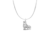 PP-SP13 Chaîne en argent sterling 925 avec emblème en étain anglais sur chaussure de hockey sur glace 45,7 cm