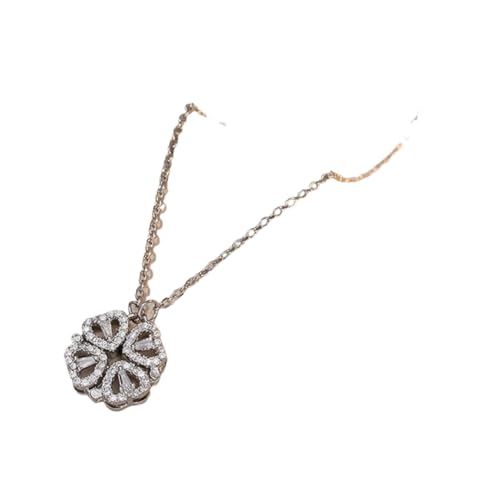 925 Sterling Silver Lucky Heart Necklace For Women Retro Four Leaf Gothic Love Pendant Choker Necklace 4