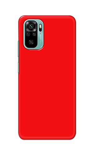 Image of Printed Hard Back Cover Case for Mi Redmi Note 10 | Mi Redmi Note 10S Back Cover (Plain Red) -1803