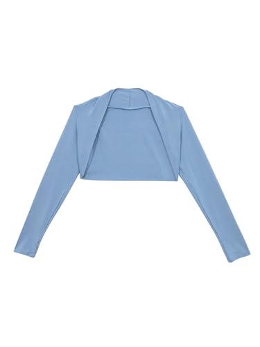 Linjinx Kids Girls Ballet Dance Bolero Shrug Open Front Long Sleeve Crop Cardigan Wrap Tops Dress Cove Up Dancewear3