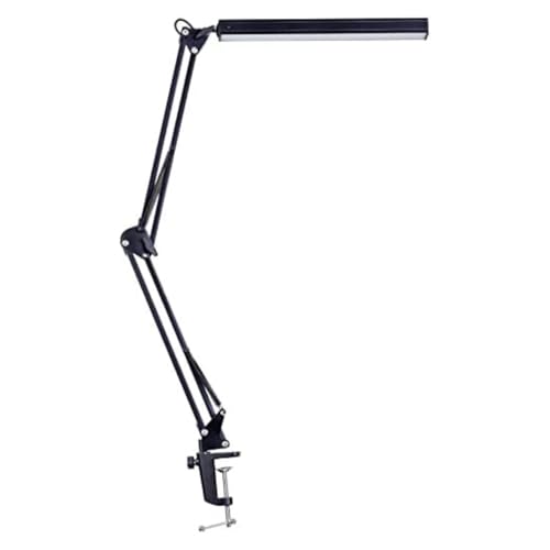 Image of NYRWANA LED Table Lamp for Study Room, Adjustable Arm Desk Lamp, 3 Color Modes, 10-Level Dimmer, Eye Care Reading Light with Clamp, Flicker-Free Warm White Light for Students, Home & Office (Black)