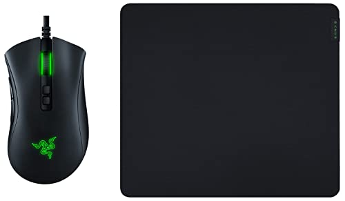 Image of Razer DeathAdder V2 Wired Gaming Mouse | 8 Programmable Buttons & Gigantus v2 Cloth Gaming Mouse Pad (Large) - Classic Black | Thick, High-Density Foam - Non-Slip Base