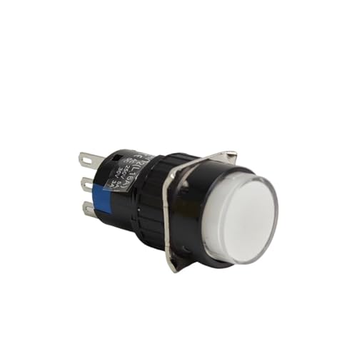 Bouton poussoir 16mm LAY72 Interrupteur à verrouillage rotatif blanc avec contact 1NO 1NC 5 pièces