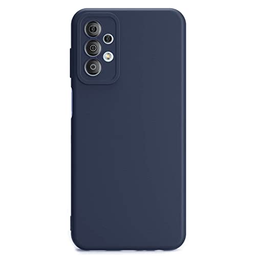 Image of WOW IMAGINE Ultra Slim Soft Rubberised Back Cover Case for Samsung Galaxy A33 5G | Inner Velvet Fabric Lining | Matte Silicone Flexible Camera Protection Back Cover - Blue