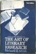 Hardcover The Art of Literary Research Book