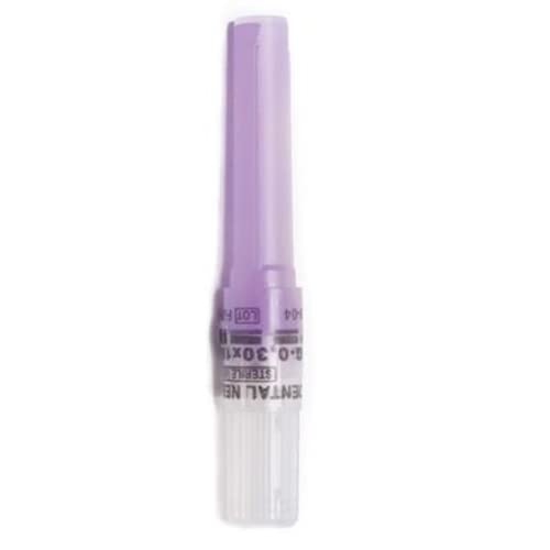 SurgiMac Plastic Hub Dental Needle Self-Threading Dental Needles Blunt Tip Needles Disposable Needles Plastic Needle Dental Tools Surgical Needle Short &amp; Long (30G-X Short, Purple)