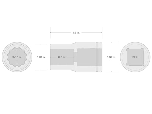 Image of TEKTON 1 /2 Inch Drive x 9 /16 Inch Shallow 12-Point Socket | SHD22214