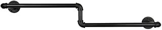 OROPY Wall Mounted Clothes Rail, 100cm Long Z-shaped Garment Hanging Rack, 25mm Industrial Pipe Display Rails for Shops, Home