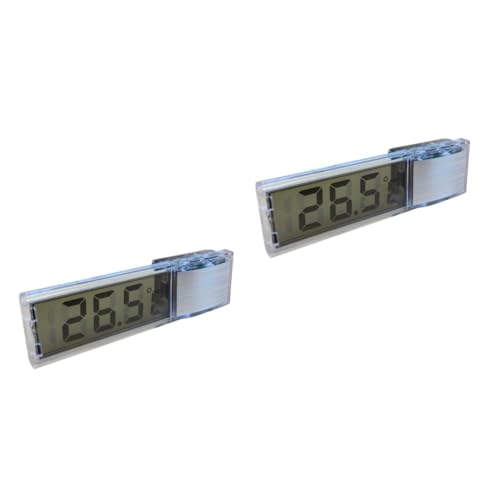 BESPORTBLE 2pcs Sucker- Aquarium Thermometer Digital Fish Tank Gauge 3D Reading Plastic Compact Tank