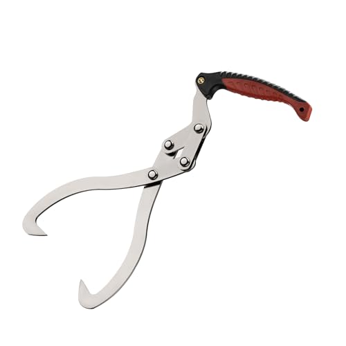 Wiltec Handpackzange mit 30 cm Klauenöffnung bis 100 kg, 44 cm Holzzange aus Stahl zum Heben, Packzange für Rundhölzer bis Ø 30 cm, Greifer mit Handgriff