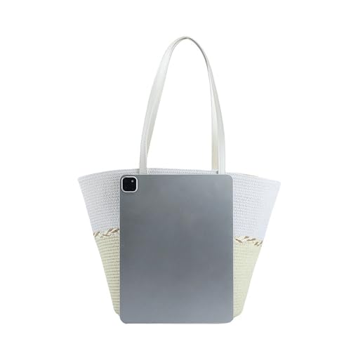 Bolso de mano veraniego tipo cubo de cuero trenzado miniatura 2