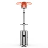 48,000 BTU Propane Heater with Wheels, Stainless Steel Patio Heaters for Outdoor Use with...