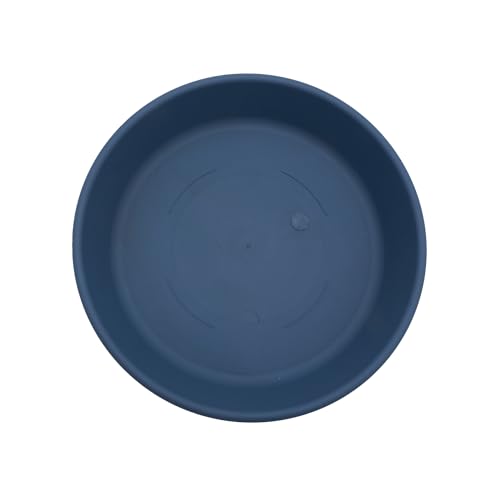 The HC Companies Flower Pot Saucers - Plastic Plant Saucer for Outdoors & Indoors - Traditional Design Plant Pot Trays for Water Drainage - Durable & Stylish Round Plant Tray (21-inch Slate Blue)