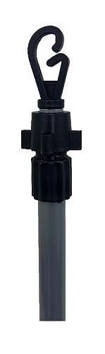 AQS INTERNATIONAL Clothes Support Extendable Prop - Galvanised Washing Line - Metal Pole, Telescopic Washing Rod, Strong, Clothesline Props, Home Garden Outdoor, 2.4 M