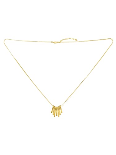 Image of Yellow Chimes Chain Pendant for Women Western Style Gold-Plated Stainless Steel Square Chain Pendant Necklace For Women and Girls.