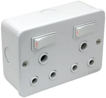 Switch industrial double socket (white) A-MD01