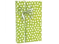 New Citrus Lime Green & White Polka Dot Gift Wrap Wrapping Paper 16 Foot Roll