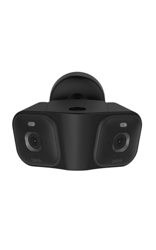 Blink Arc (ultimo modello) | Dispositivo con alimentatore plug-in e visione panoramica (piano Blink Plus richiesto), 180°, soluzione di sicurezza per 2 videocamere Mini 2K+ | Due videocamere – Nere