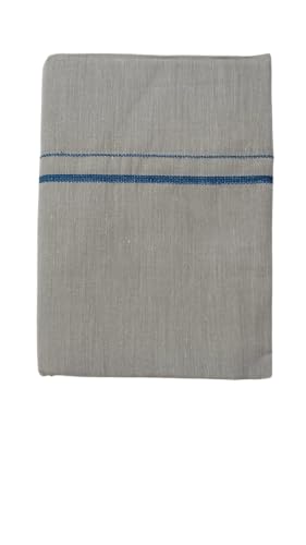 Image of Pure Cotton Dhoti for Men (1.28 x 1.87 m) | Solid Panchalu with Varied Small Color Border | Kerala Cotton Veshti, Khadi Dhoti | Lightweight Pooja & Temple Wear