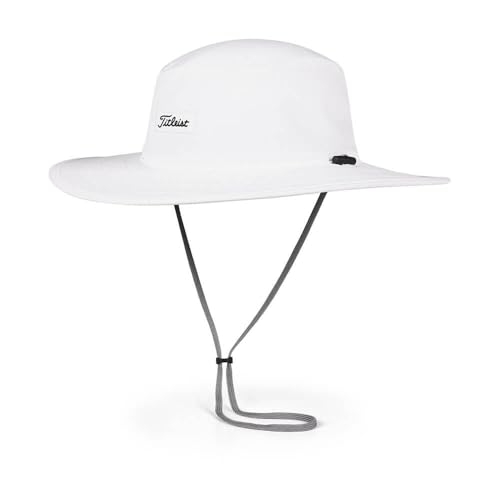 Titleist Charleston Aussie Hat (White/Black, One Size, 2022) Bucket Sun Golf Cap