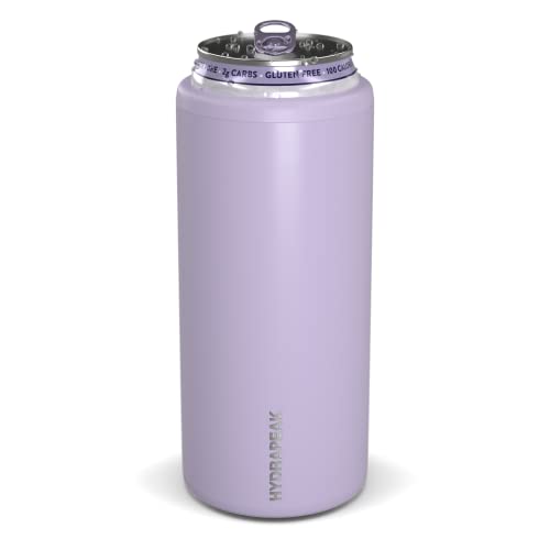 Hydrapeak Slim Can Cooler - Double Wall Insulated Skinny Can Cooler for All 12 oz. Hard Seltzer and Beer Slim Cans, Stainless Steel Can Insulator (Orchid Gloss)