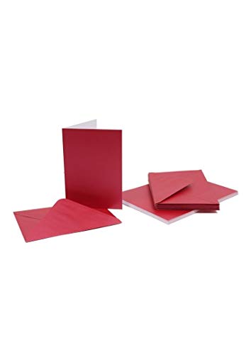 Image of Craft UK 2096 C6 Centura Pearl Card and Envelope Pack of 20 - Berry Red