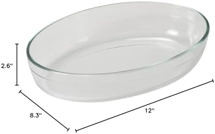 Pyrex CP-8548 Oval Roaster Plate, Heat Resistant Glass, Microwave Safe, Oven Safe, Dishwasher Safe, 6.8 gal (2.2 L) - Thumbnail 2