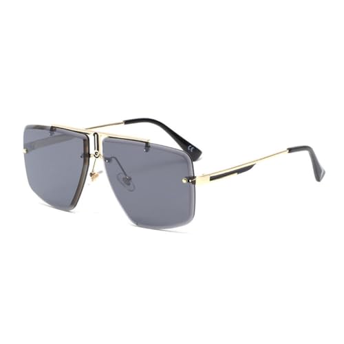 Lunettes de soleil surdimensionnées hommes cadre métal rétro 2025