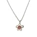 Agatha Ruiz de la Prada Sterling Silver Cabochon Pink center Stone Flower Pendant Necklace 16 inches open rollo chain .Flower 0.68 inch diameter