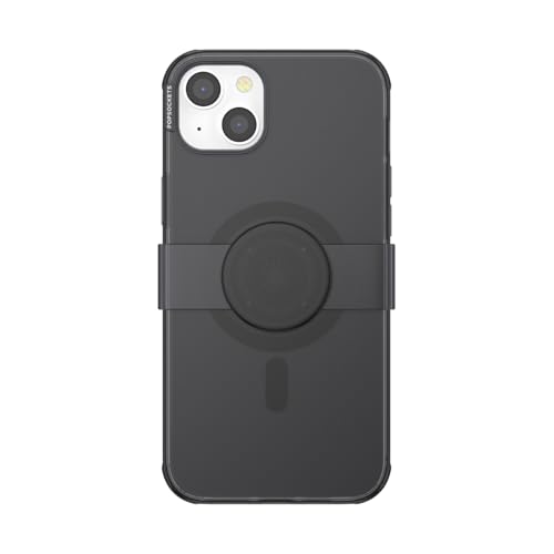 Image of PopSockets iPhone 14 Plus Phone Case with MagSafe, Wireless Charging Compatible, Black - iPhone 14 Plus MS Black Translucent