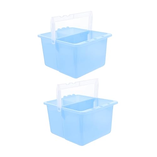 JEWEDECO 2pcs Pencil Bucket Water Jug Holder Painting Stationery Washer Cleaner Washer Portable Oil Paint Cleaner Portable Washer Machine Portable Washing Machine Art Supplies Plastic Blue