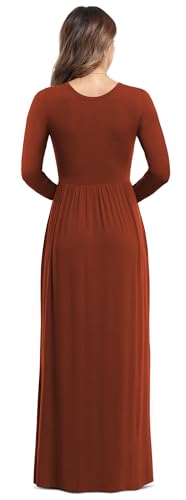 Image of VIISHOW Women's Long Sleeve Loose Plain Maxi Dresses Casual Long Dresses with Pockets