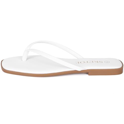 Image of Flip Flops Sandals for Women Square Toe Lightweight Thong Slides