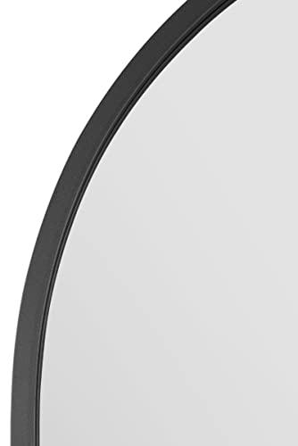 MirrorOutlet The Arcus - Metal Frame, Framed Arched Leaner/Wall Mirror 71" X 35" (180CM X 90CM) Black