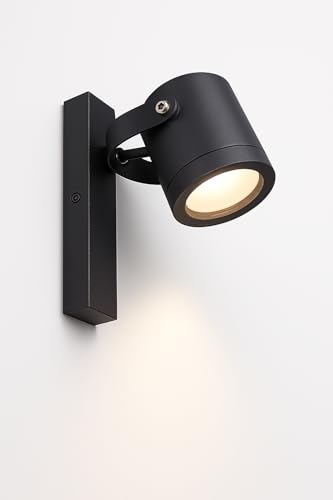 damastoreitalia Applique da Esterno GU10 IP44, Lampada da Parete in Alluminio, Design Moderno, Orientabile, Ideale per Giardino, Terrazza e Ingressi (Grigio)