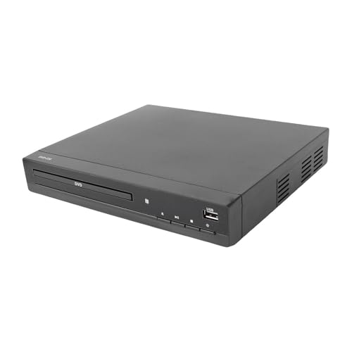 YUEHISY DVD-Player, 1080P HD-Multimedia-Schnittstelle, CD-DVD-Player mit USB-Anschluss, Mehrere Regionen, Fernbedienung, für TV-Projektor (EU-Stecker)