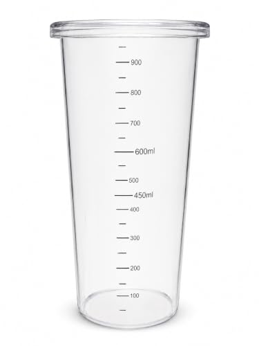 Vaso Batidora de Mano 900 ml – Vaso Batidor, Vaso Medidor Cocina, Vaso Medidor Batidora, Medidores de Cocina – Compatible con Batidora Braun, Cecotec - Jarra Medidora Plastico sin BPA
