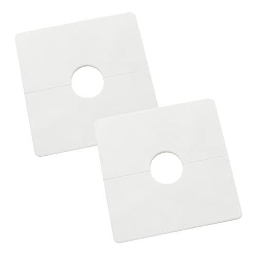 HSCGIN 2 placas cuadradas de plástico ABS con agujero de 22 mm de diámetro, cubierta de tubería de agua para montaje en pared, color blanco