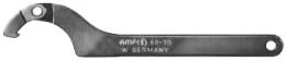 JW Winco A51656 Black Finish Steel Hinge-Type Hook Spanner with Nose End for 35-60mm Slotted Round Nuts, 175mm Length x 11mm Width
