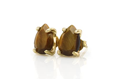 Boucles d'oreilles oeil de tigre naturel pour femme